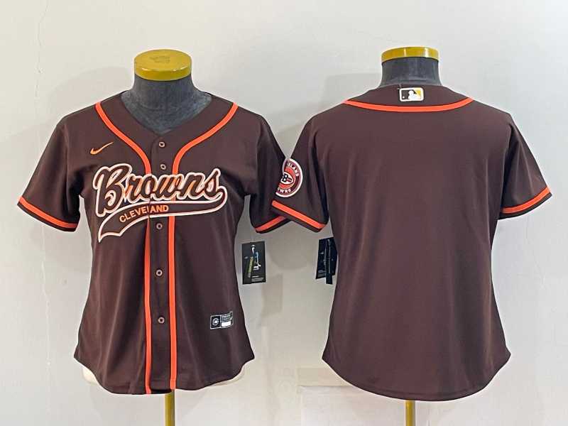 Women's Cleveland Browns Blank Brown With Patch Cool Base Stitched Baseball Jersey,We sell and wholesale Women's Cleveland Browns Blank Brown With Patch Cool Base Stitched Baseball Jersey on line form chian!